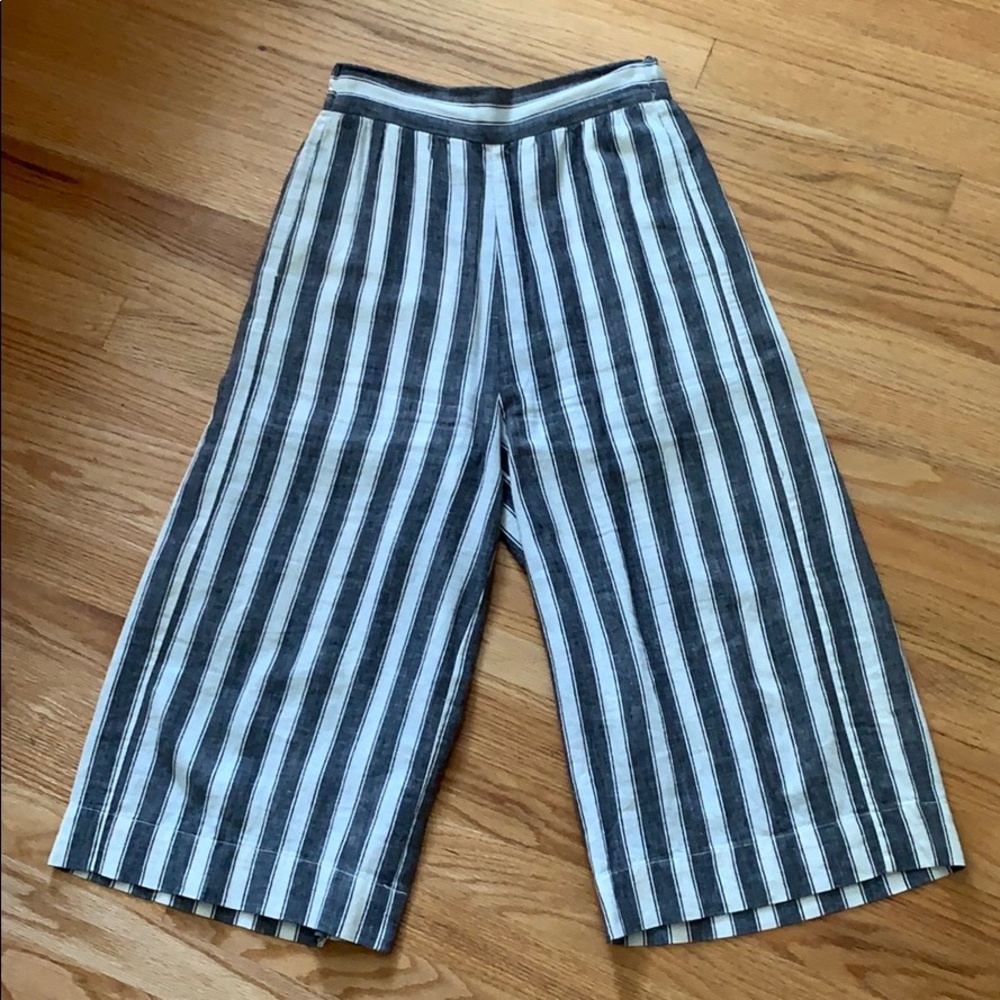 Madewell wide leg linen pull-on crop pants